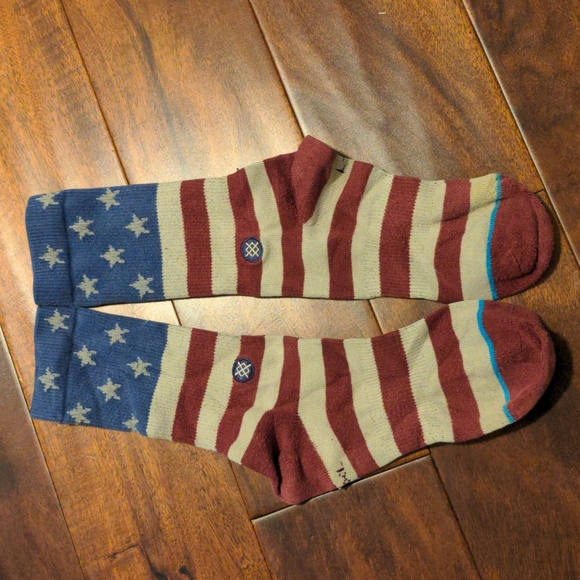 L-XL American flag patriotic fourth of July day Stance socks